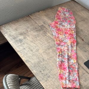 lululemon athletica Floral Leggings - Pink and Orange